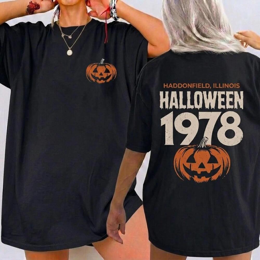 Halloween 1978 Oversized Pumpkin Horror Movie T Shirt